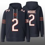 2025 Chicago Bears DJ Moore 2 Waffle Hoodie