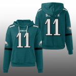 2025 Eagles AJ Brown 11 Waffle Hoodie