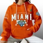 2025 Hurricanes Goodyear Cotton Bowl Playoff Quarterfinal Waffle Hoodie
