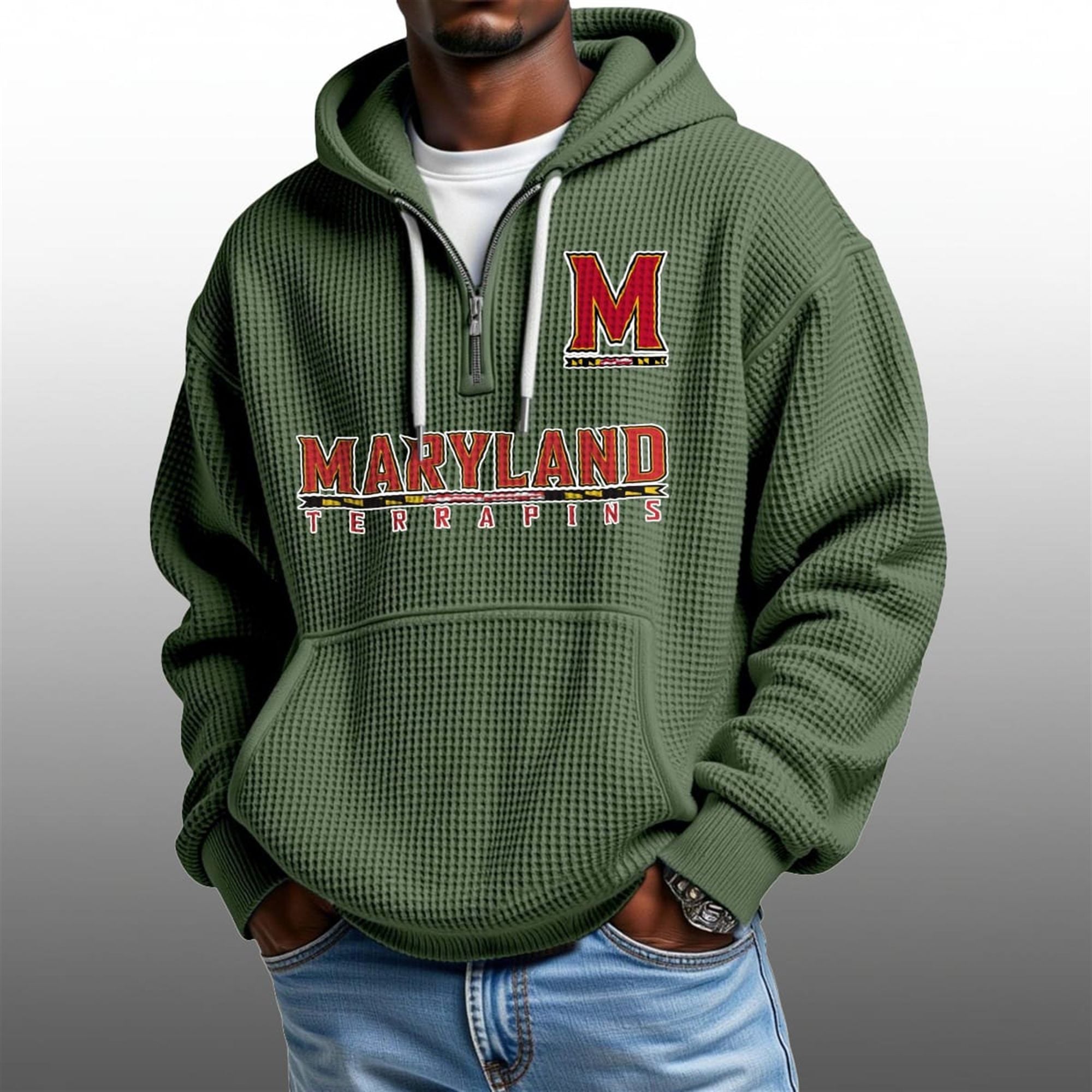 2026 Maryland Terrapins Waffle Zip Hoodie 1 2026 Maryland Terrapins Waffle Zip Hoodie 1