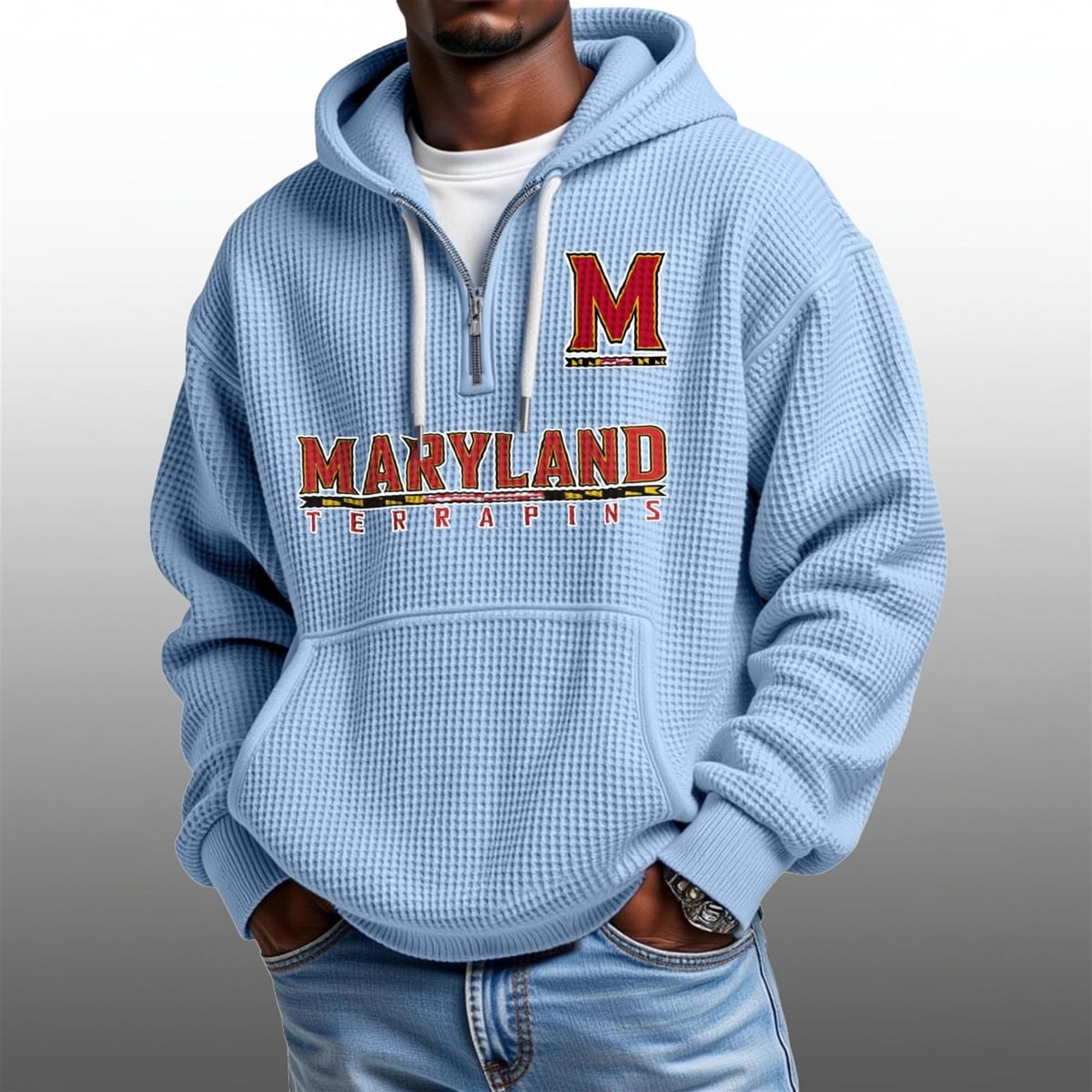 2026 Maryland Terrapins Waffle Zip Hoodie 2 2026 Maryland Terrapins Waffle Zip Hoodie 2