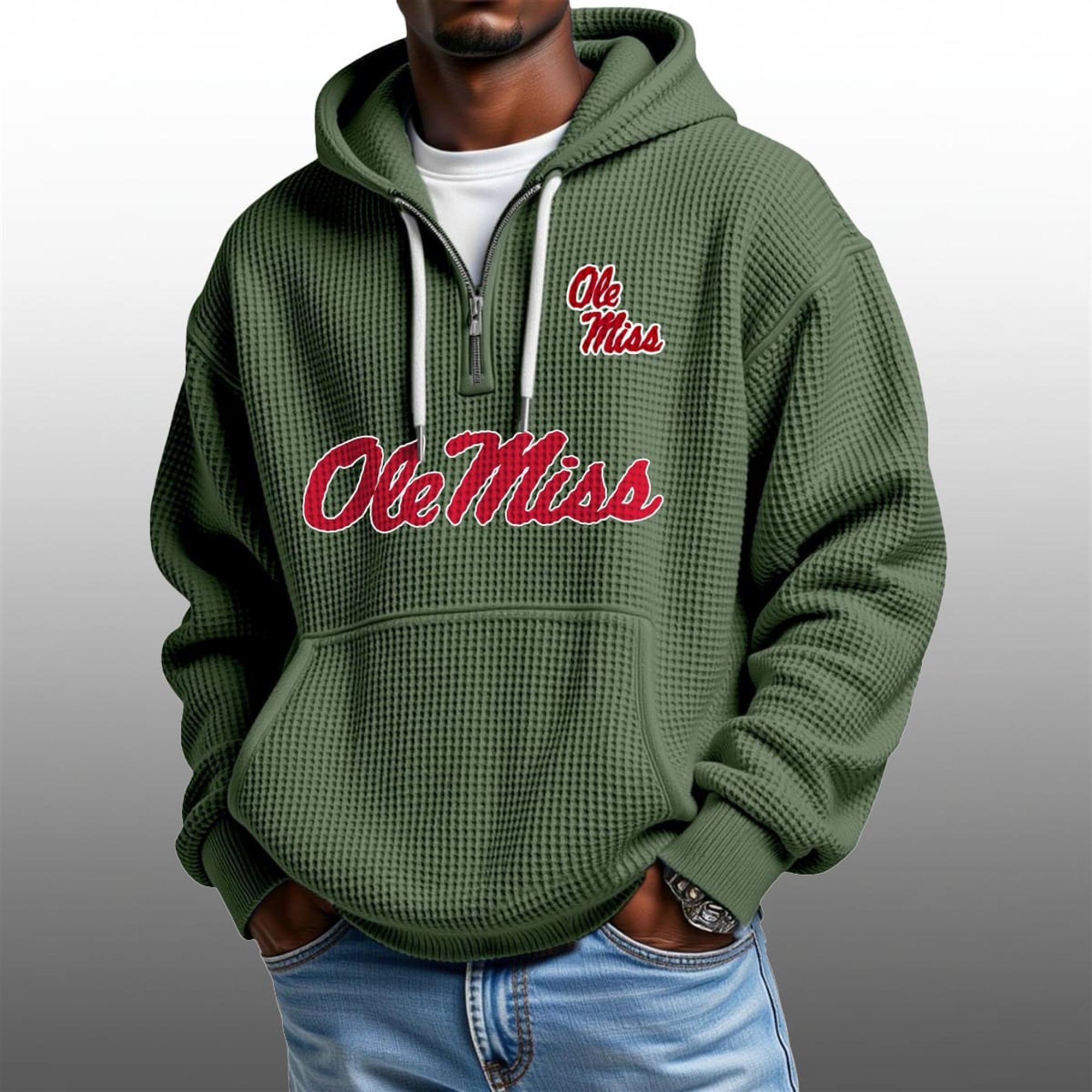 2026 Ole Miss Waffle Zip Hoodie 1 2026 Ole Miss Waffle Zip Hoodie 1
