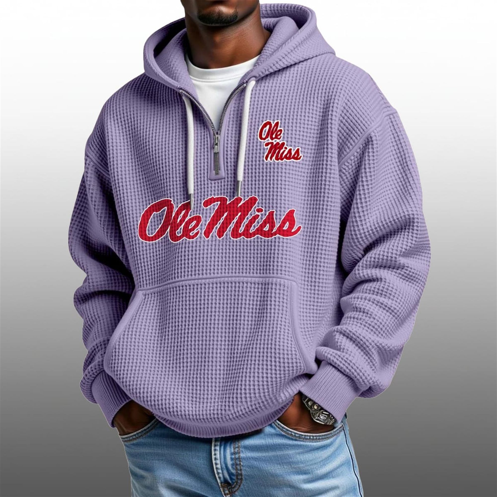 2026 Ole Miss Waffle Zip Hoodie 5 2026 Ole Miss Waffle Zip Hoodie