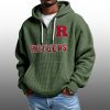 2026 Rutgers Scarlet Waffle Zip Hoodie