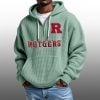 2026 Rutgers Scarlet Waffle Zip Hoodie 2