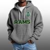 2026 State Rams Waffle Zip Hoodie
