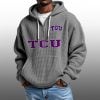 2026 Tcu Horned Frogs Waffle Zip Hoodie 3