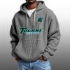 2026 Tulane Green Wave Waffle Zip Hoodie 3