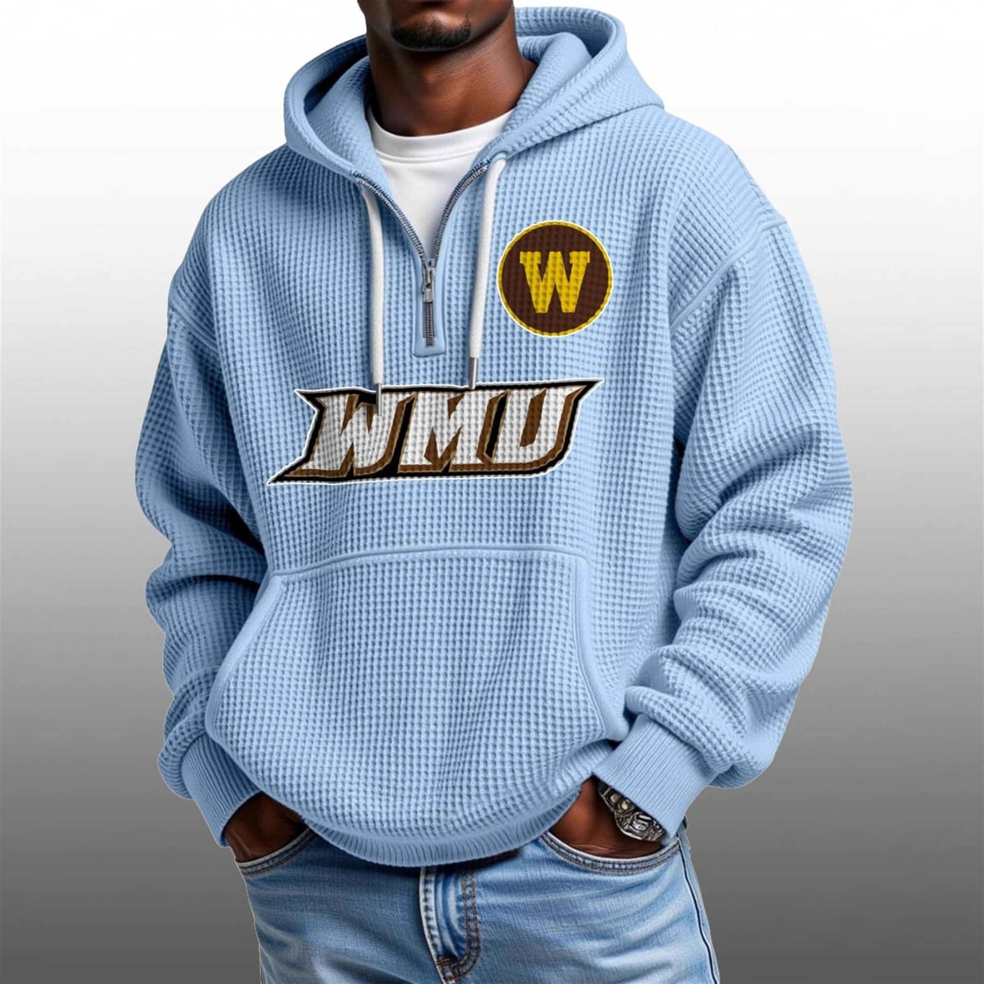 2026 WMU Broncos Waffle Zip Hoodie 2 2026 WMU Broncos Waffle Zip Hoodie 2