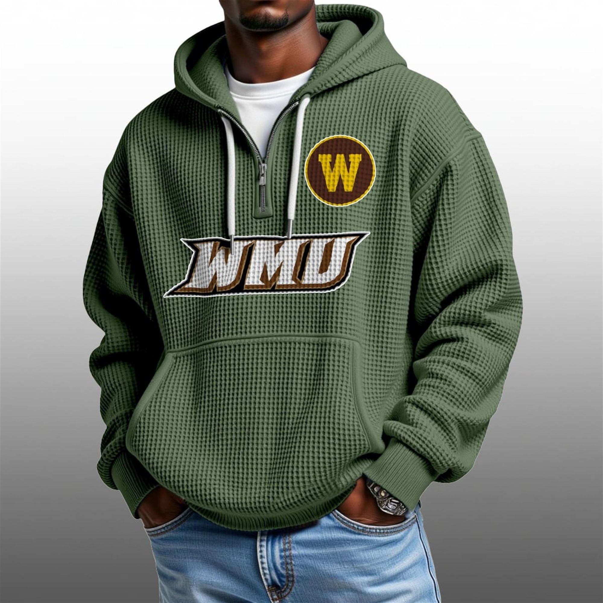 2026 WMU Broncos Waffle Zip Hoodie 5 2026 WMU Broncos Waffle Zip Hoodie