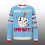 2026 What Your Spin Rate Hanukkah Ugly Sweater