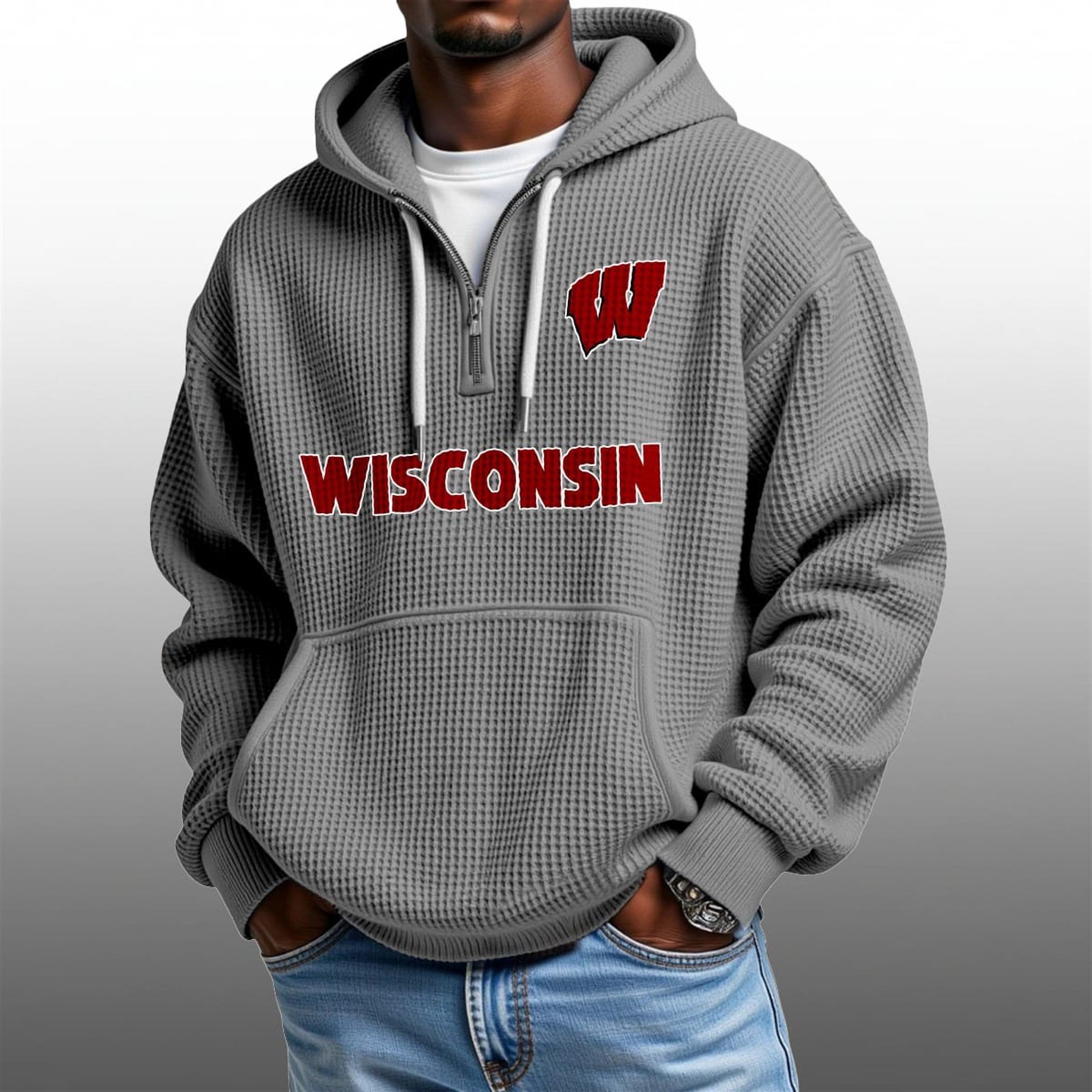 2026 Wisconsin Badgers Waffle Zip Hoodie 4 2026 Wisconsin Badgers Waffle Zip Hoodie 4