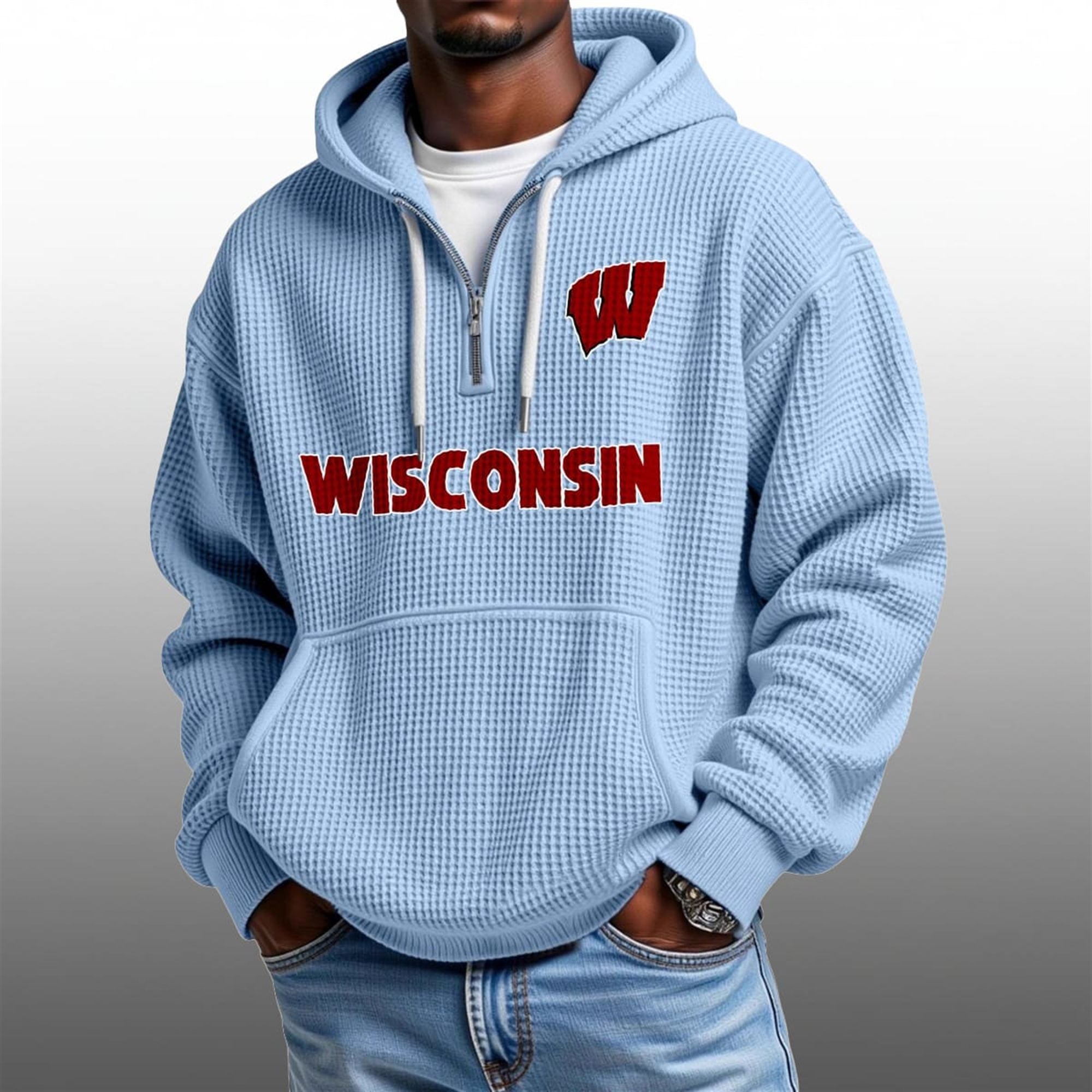 2026 Wisconsin Badgers Waffle Zip Hoodie 5 2026 Wisconsin Badgers Waffle Zip Hoodie