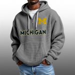 2026 Wolverines Waffle Zip Hoodie