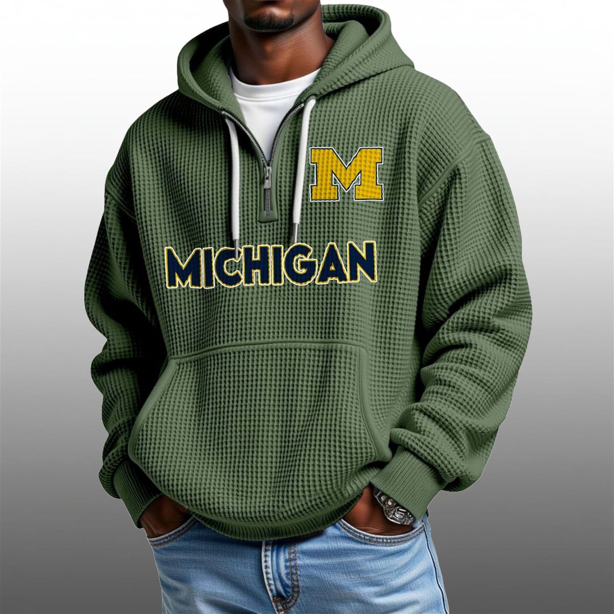 2026 Wolverines Waffle Zip Hoodie 2 2026 Wolverines Waffle Zip Hoodie 2