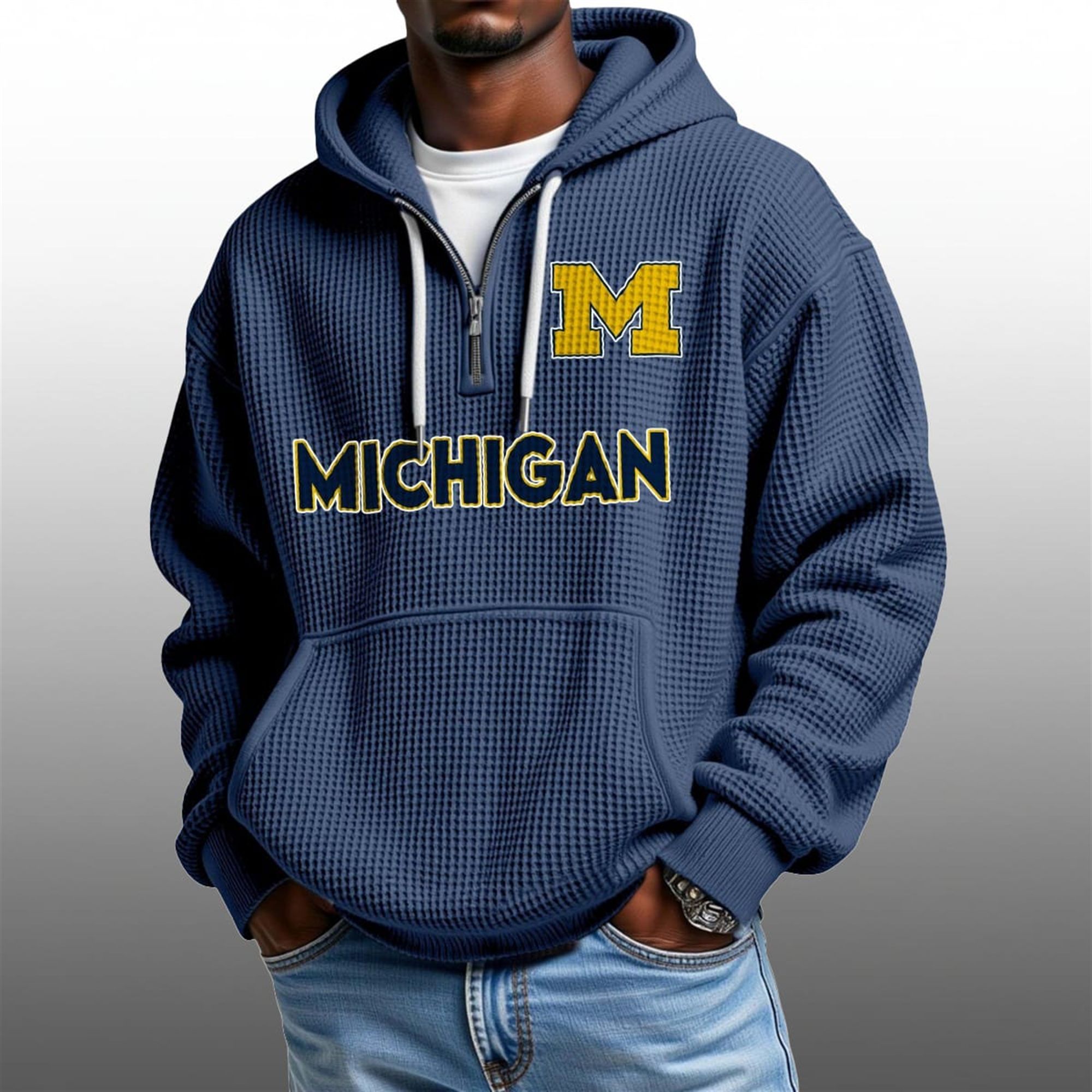 2026 Wolverines Waffle Zip Hoodie 3 2026 Wolverines Waffle Zip Hoodie 3