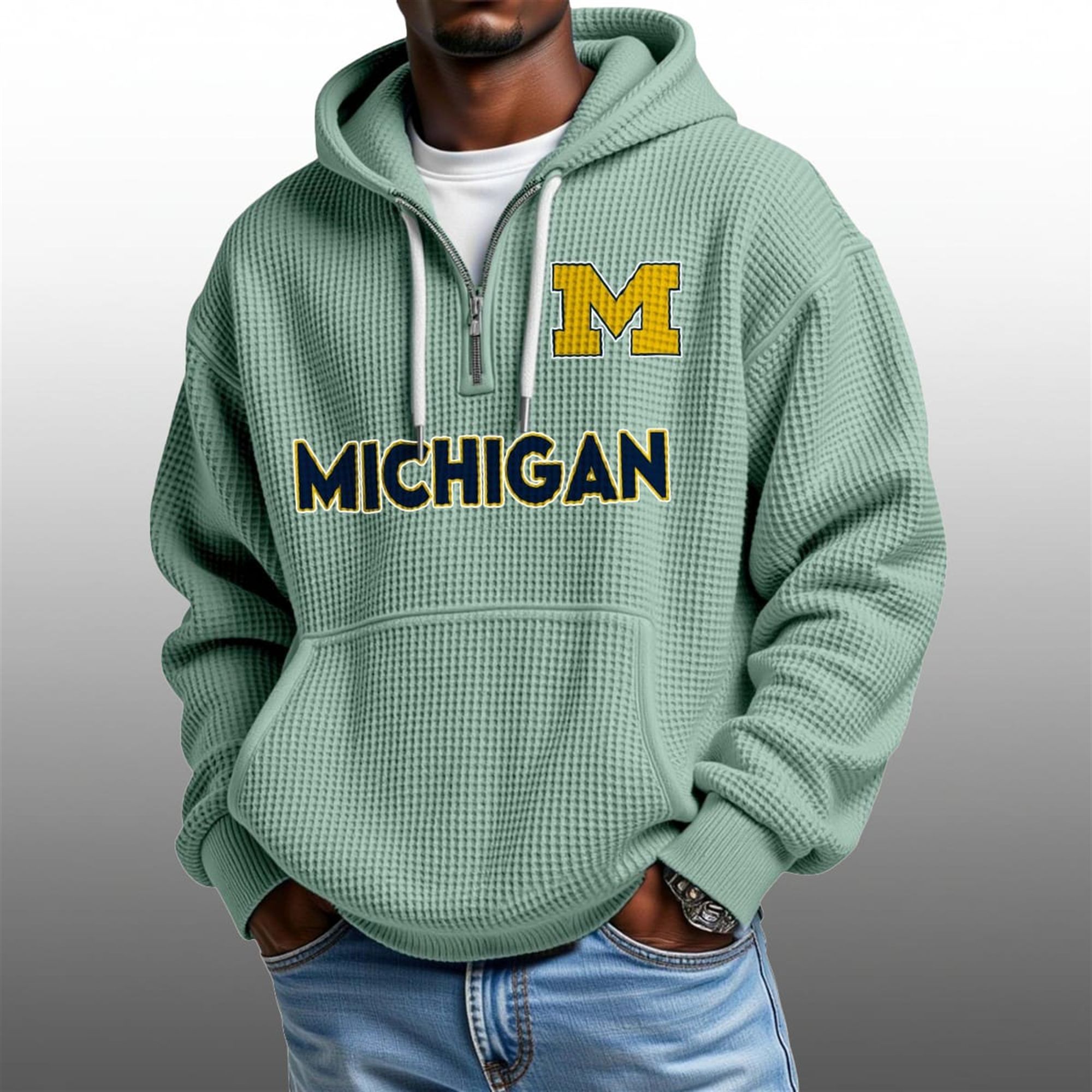 2026 Wolverines Waffle Zip Hoodie 4 2026 Wolverines Waffle Zip Hoodie 4