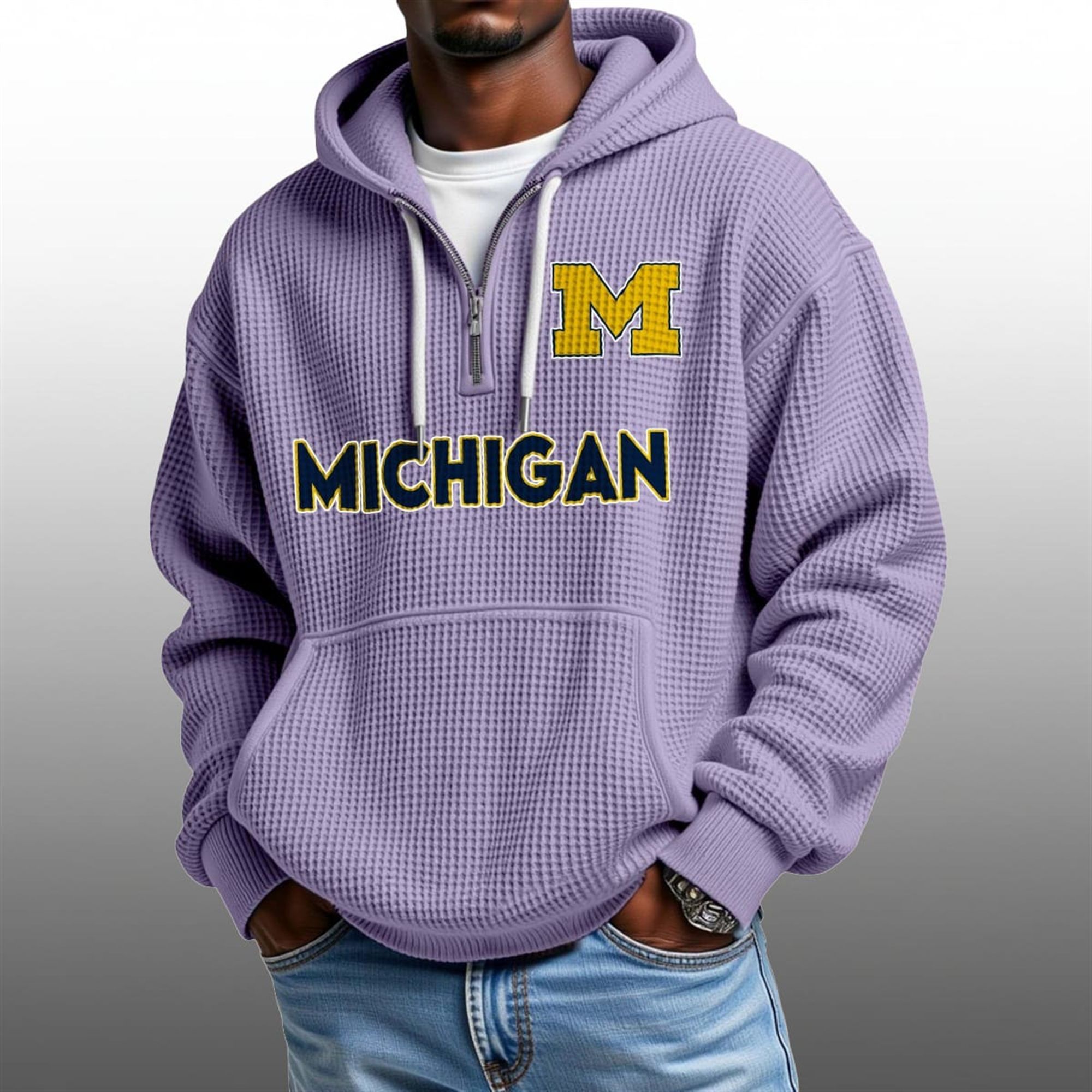 2026 Wolverines Waffle Zip Hoodie 5 2026 Wolverines Waffle Zip Hoodie