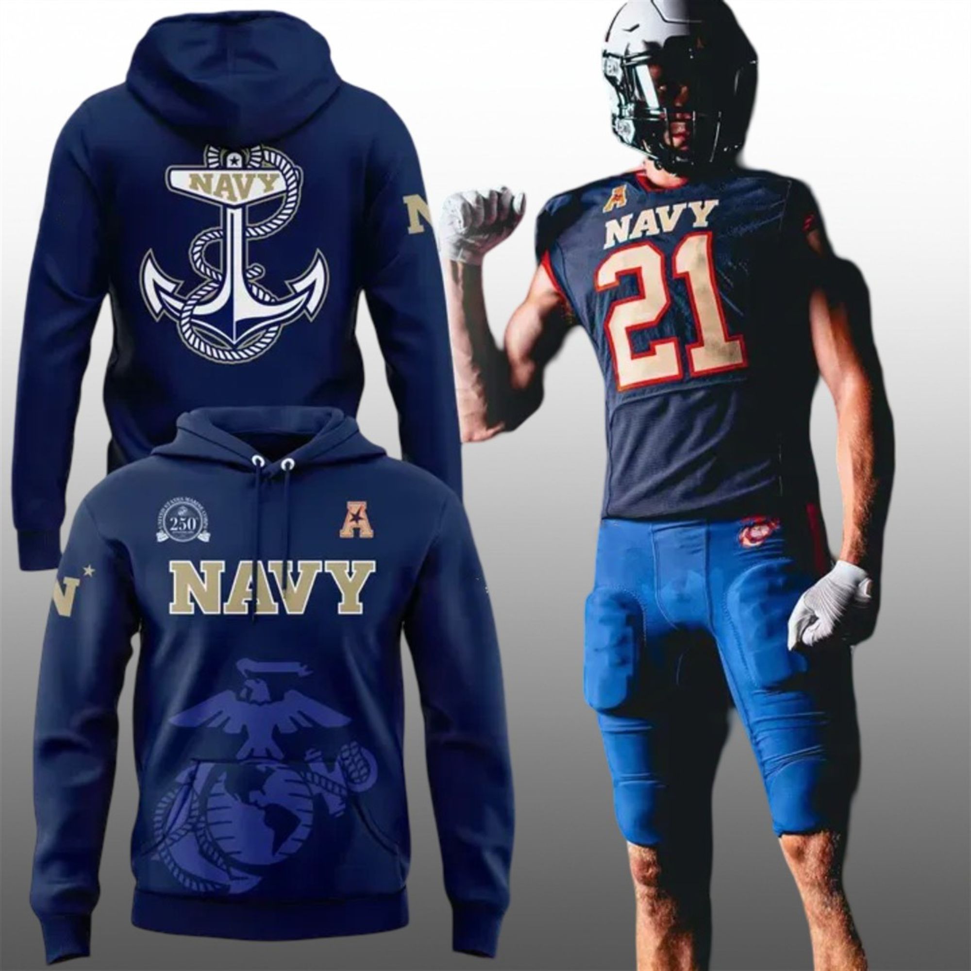 2025 Navy Midshipmen x 250th Birthday USMC Shirt 2 23 2025 Navy Midshipmen x 250th Birthday USMC Hoodie
