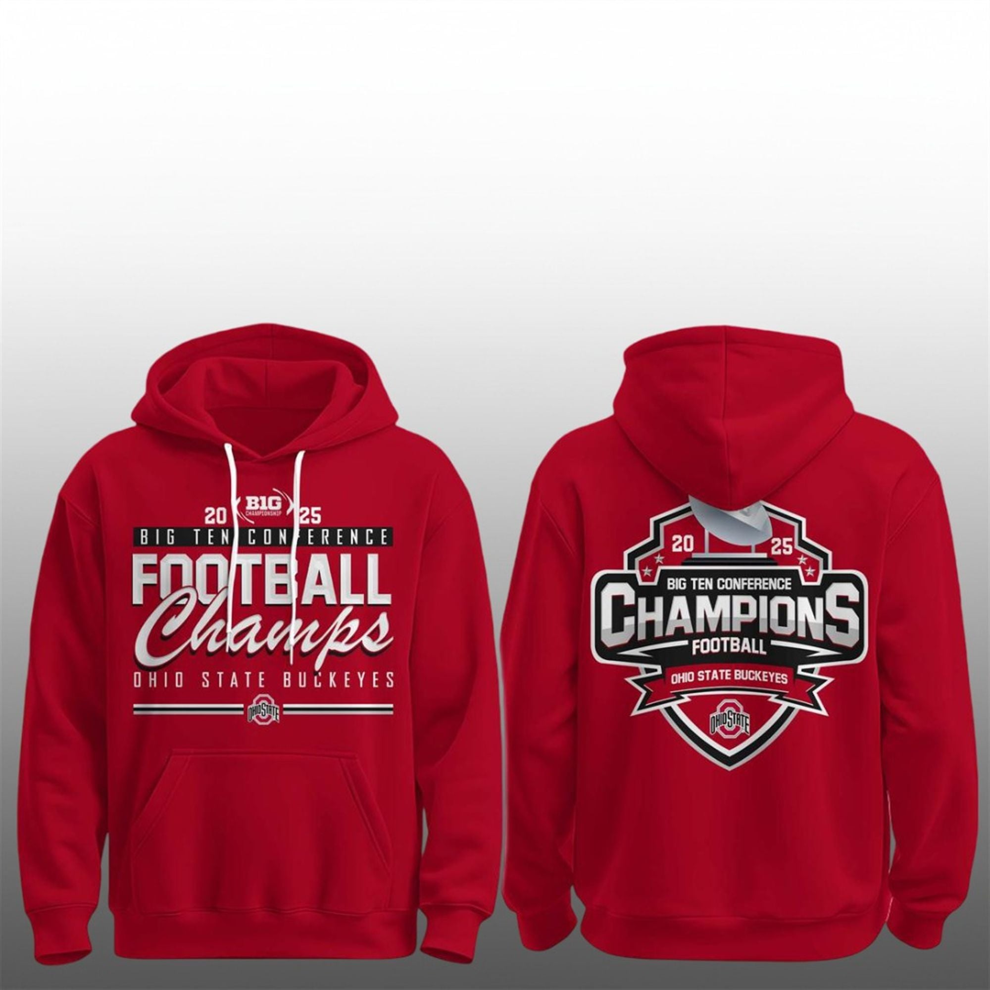Buckeyes Big 10 Conference 2025 Champions Shirt 3 24 Buckeyes Big 10 Conference 2025 Champions Hoodie