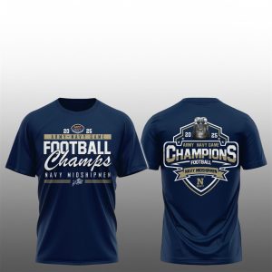 Navy Midshipmen Back to Back CIC Trophy Champions 2025 Shirt 0