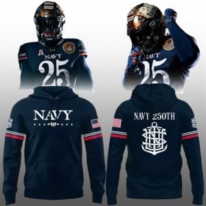 25 2025 Navy Midshipmen 250th Anniversary Uniform Sideline Hoodie