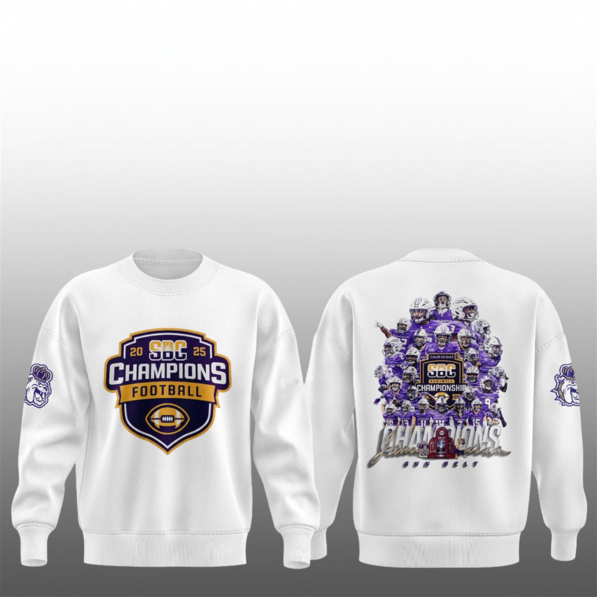 James Madison Dukes SUN BELT CHAMPIONS 2025 Hoodie 3 3 James Madison Dukes SUN BELT CHAMPIONS 2025 Sweatshirt
