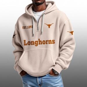Longhorns EST 1893 Half Quarter Zip Waffle Hoodie 1