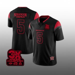 2026 Broncos Stranger Things 3X Bowl Champions Jersey 1 1