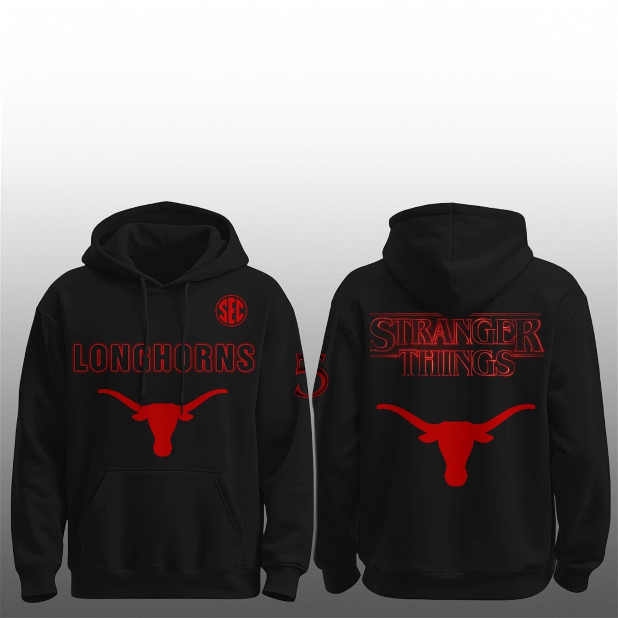 4 2025 Longhorns x Stranger Things 5 Hoodie 4 2025 Longhorns x Stranger Things 5 Hoodie