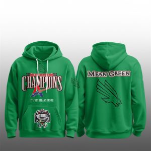 10 North Texas Mean Green American Conference Champions 2025 Football Hoodie