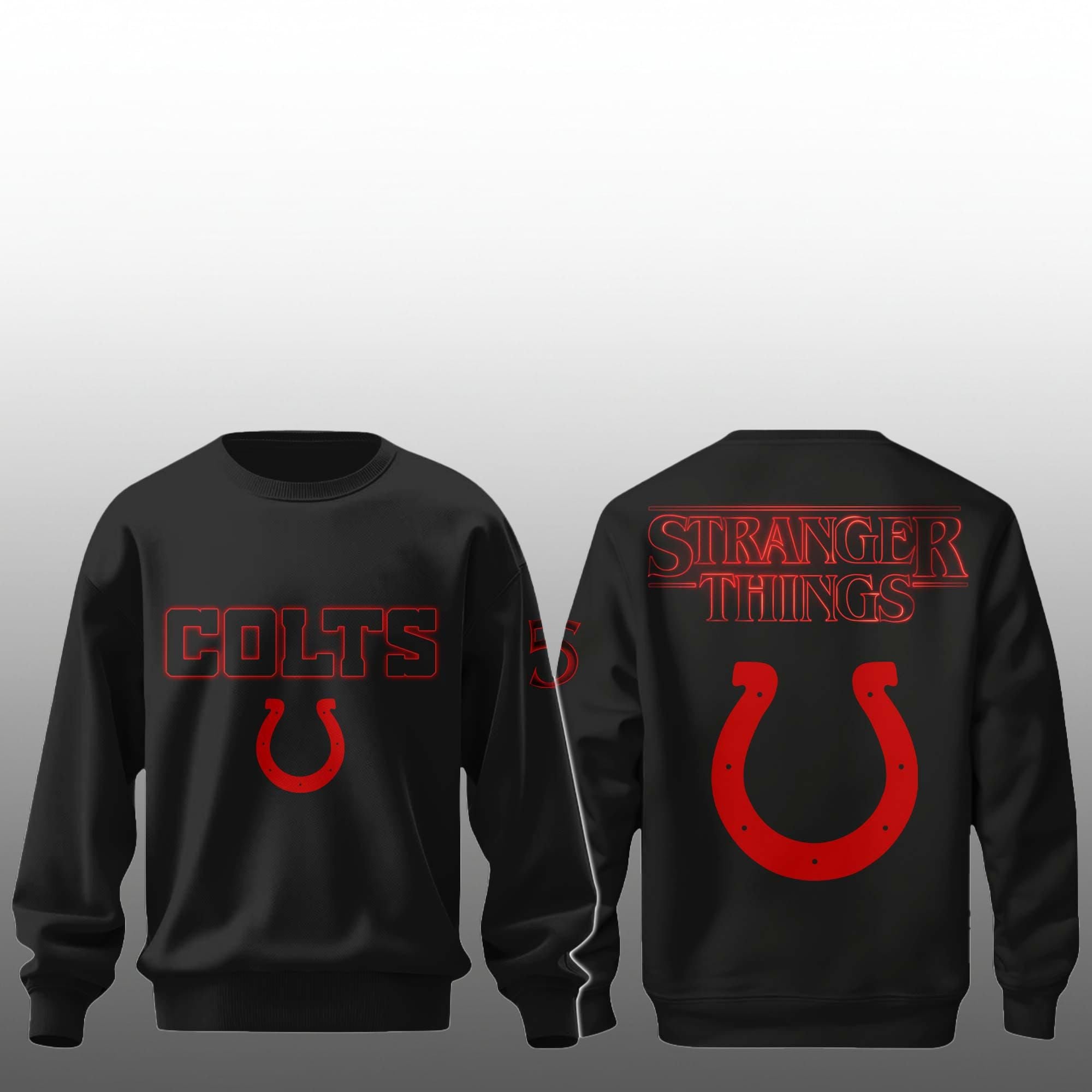 55 2026 Colts Stranger Things 5 Sweatshirt 55 2026 Colts Stranger Things 5 Sweatshirt