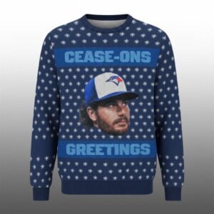 2025 Blue Jays Dylan Cease Gease Ones Greetings Ugly Sweater 1