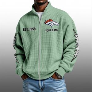 Broncos EST 1959 Quarter Zip Waffle Sweatshirt