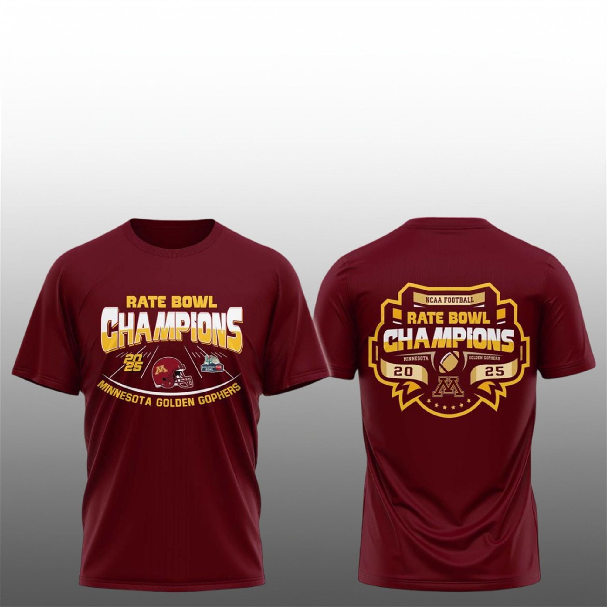 Minnesota Golden Gophers Rate Bowl Champions 2025 Football Shirt 1 6 Minnesota Golden Gophers Rate Bowl Champions 2025 Football Shirt