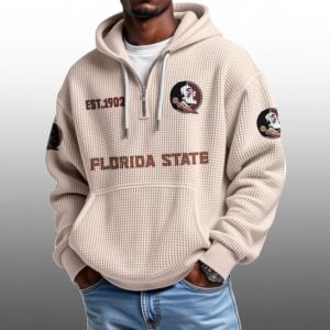 Florida State EST 1902 Half Quarter Zip Waffle Hoodie 1