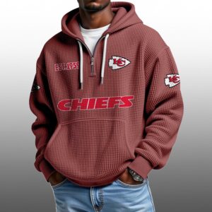 KC Chiefs EST 1959 Half Quarter Zip Waffle Hoodie 1