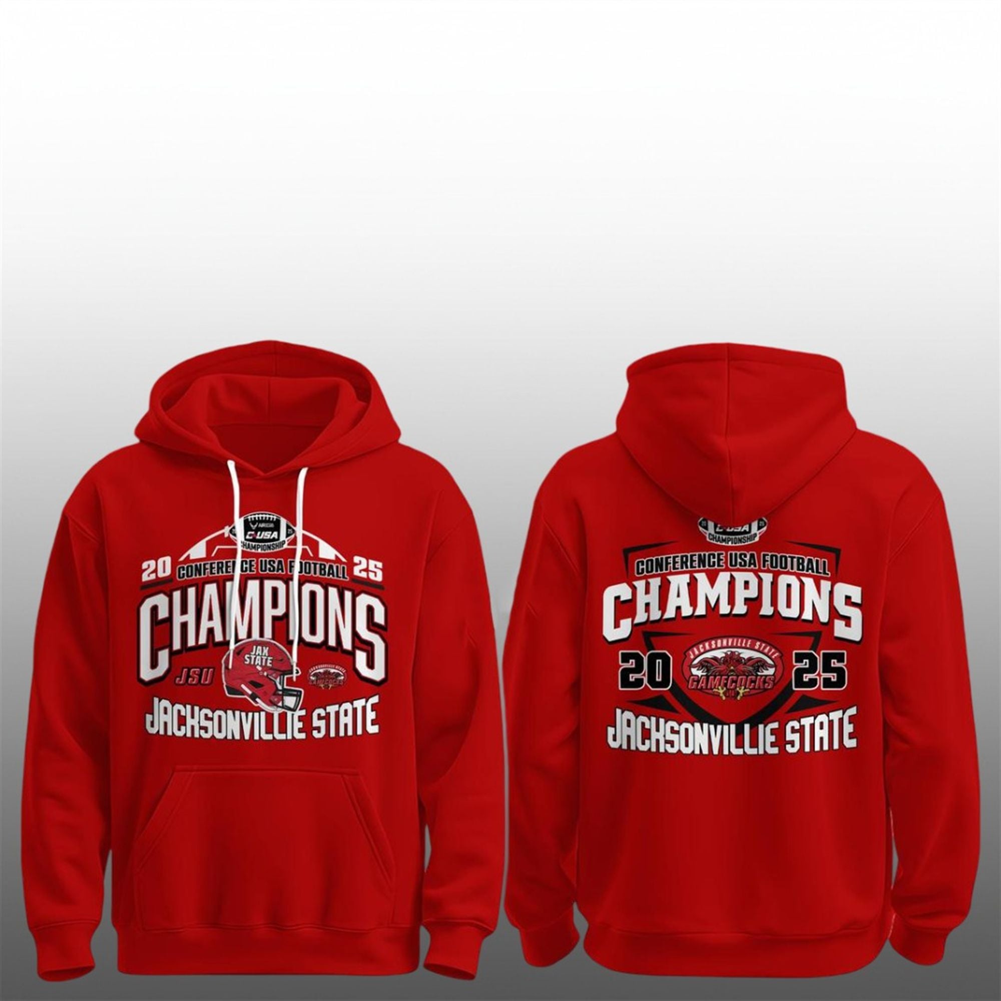 Jacksonville State Gamecocks 2025 Conference USA Champions 2025 Football Shirt 2 8 Jacksonville State Gamecocks 2025 Conference USA Champions 2025 Football Hoodie