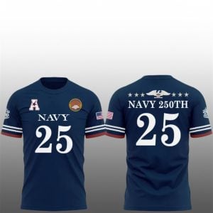 8 2025 Navy Midshipmen 250th Anniversary Uniform Shirt