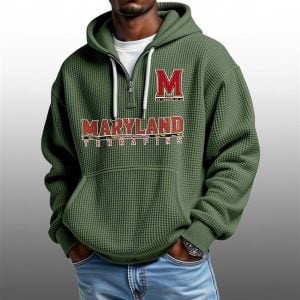2026 Maryland Terrapins Waffle Zip Hoodie 1