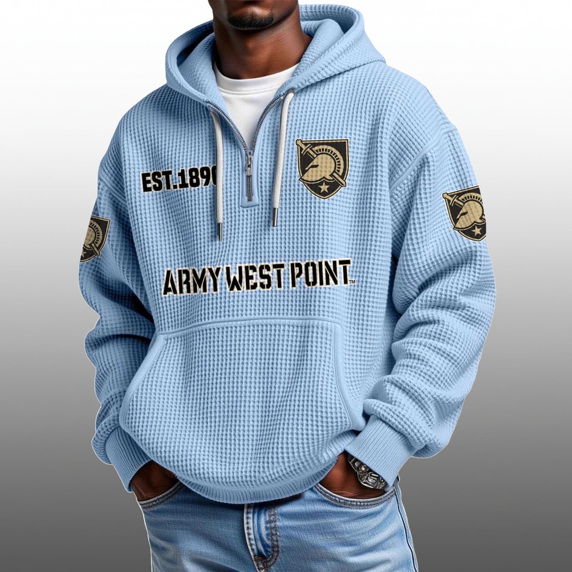 Army West Point EST 1890 Half Quarter Zip Waffle Hoodie 4 Army West Point EST 1890 Half Quarter Zip Waffle Hoodie 4
