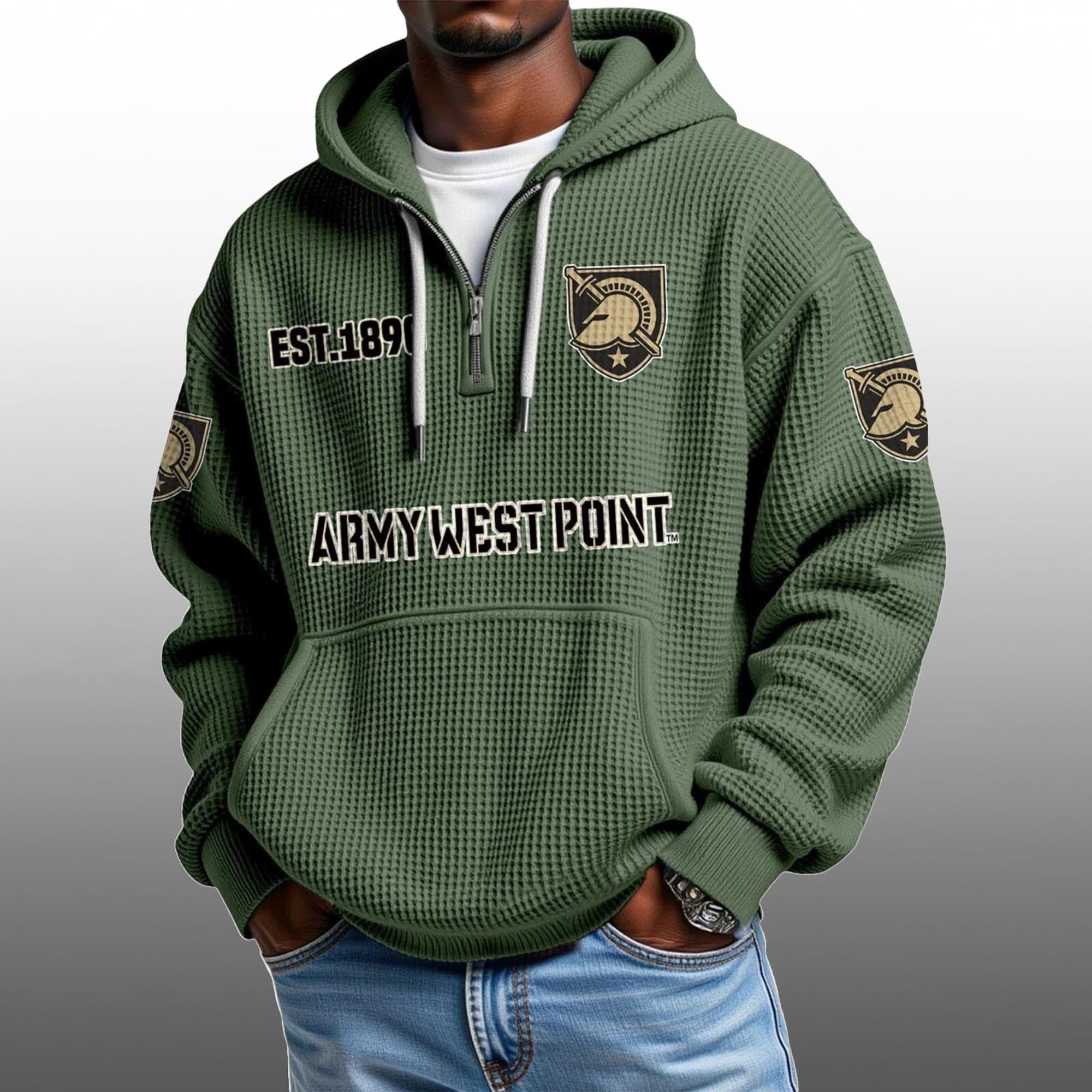 Army West Point EST 1890 Half Quarter Zip Waffle Hoodie 5 Army West Point EST 1890 Half Quarter Zip Waffle Hoodie