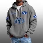 BYU EST 1922 Half Quarter Zip Waffle Hoodie