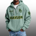 Baylor EST 1899 Half Quarter Zip Waffle Hoodie