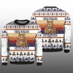 Bear Drink Bourbon Whiskey Ugly Sweater 2025 Christmas