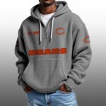 Bears EST 1920 Half Quarter Zip Waffle Hoodie
