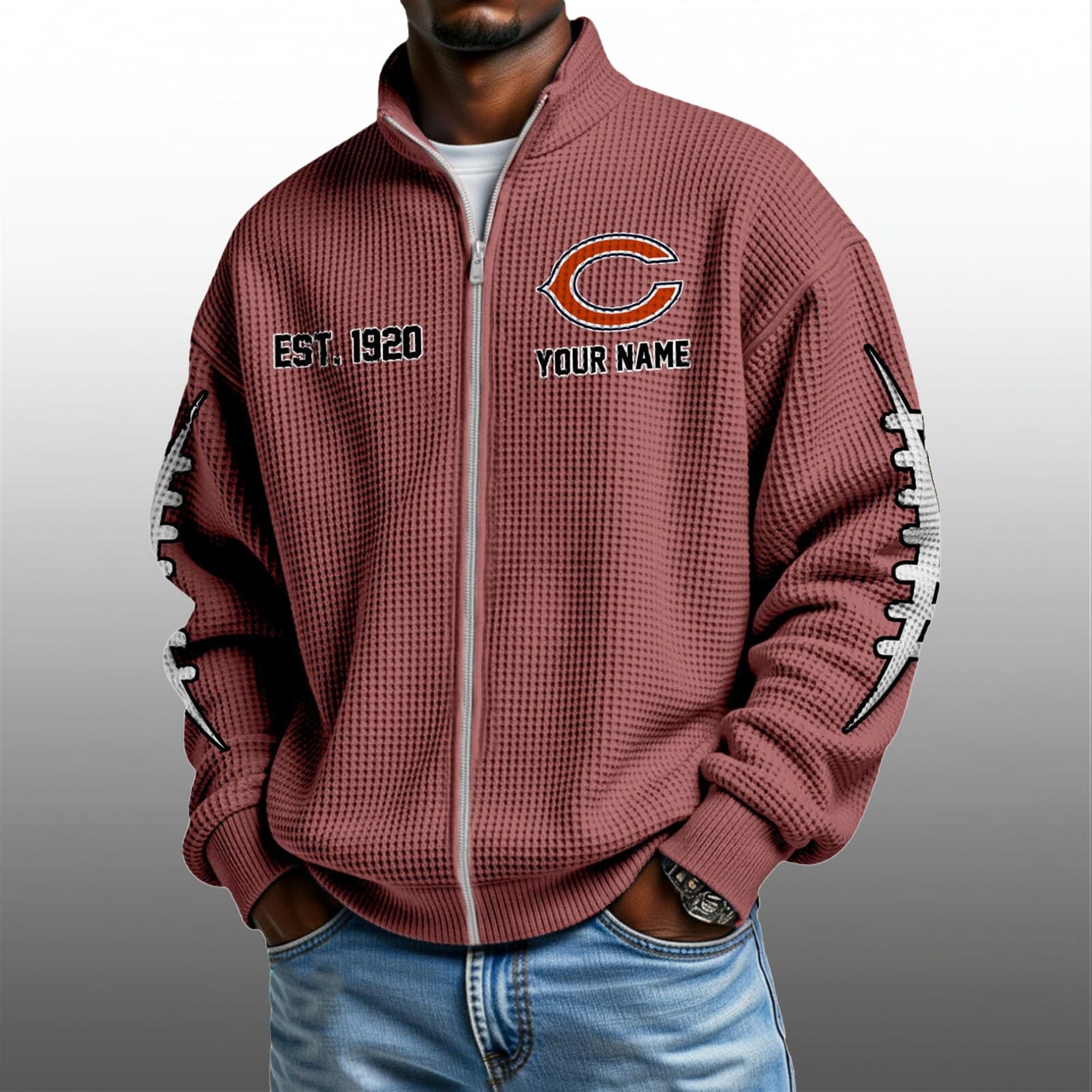 Bears EST 1920 Quarter Zip Waffle Sweatshirt 3 Bears EST 1920 Quarter Zip Waffe Sweatshirt 3