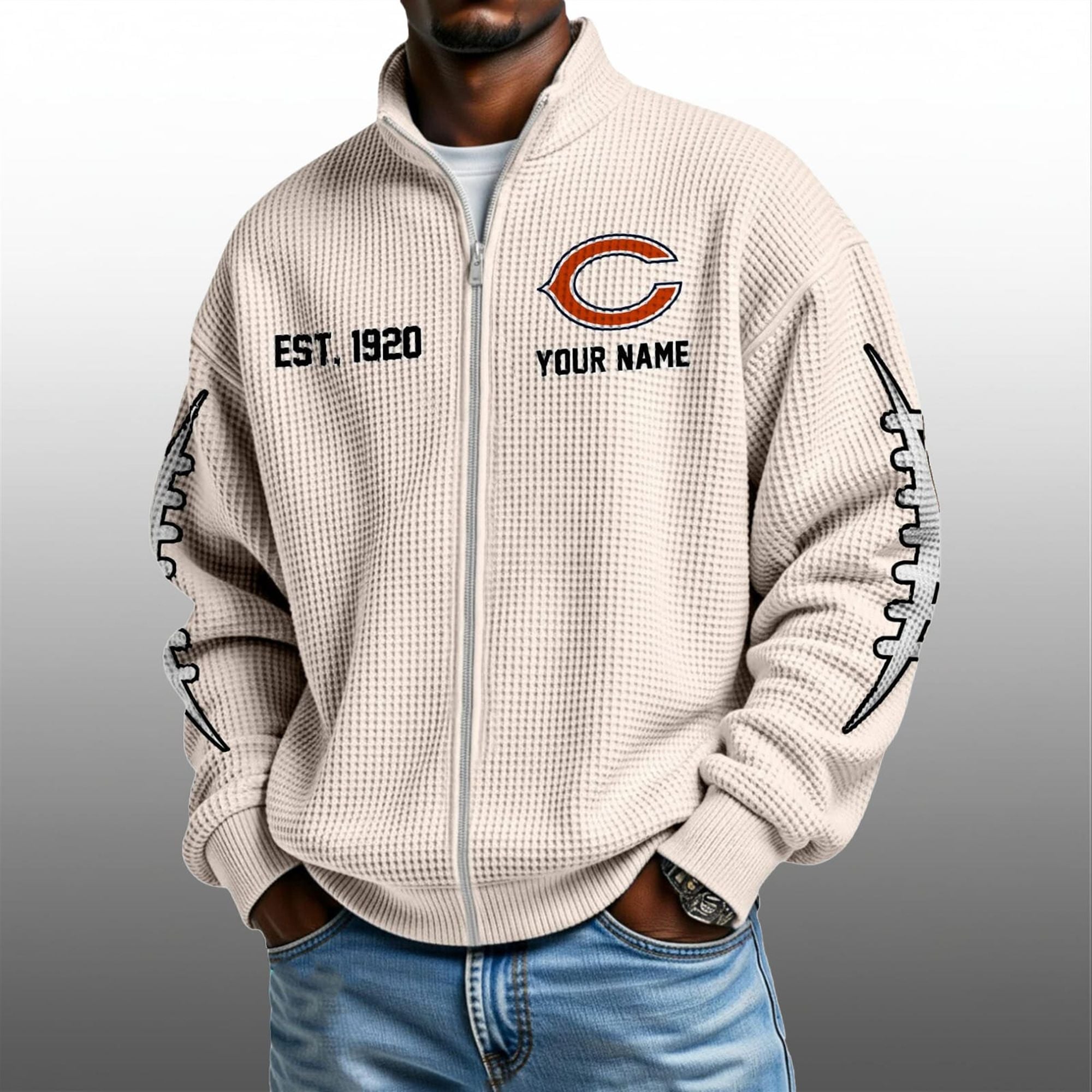 Bears EST 1920 Quarter Zip Waffle Sweatshirt 4 Bears EST 1920 Quarter Zip Waffe Sweatshirt 4