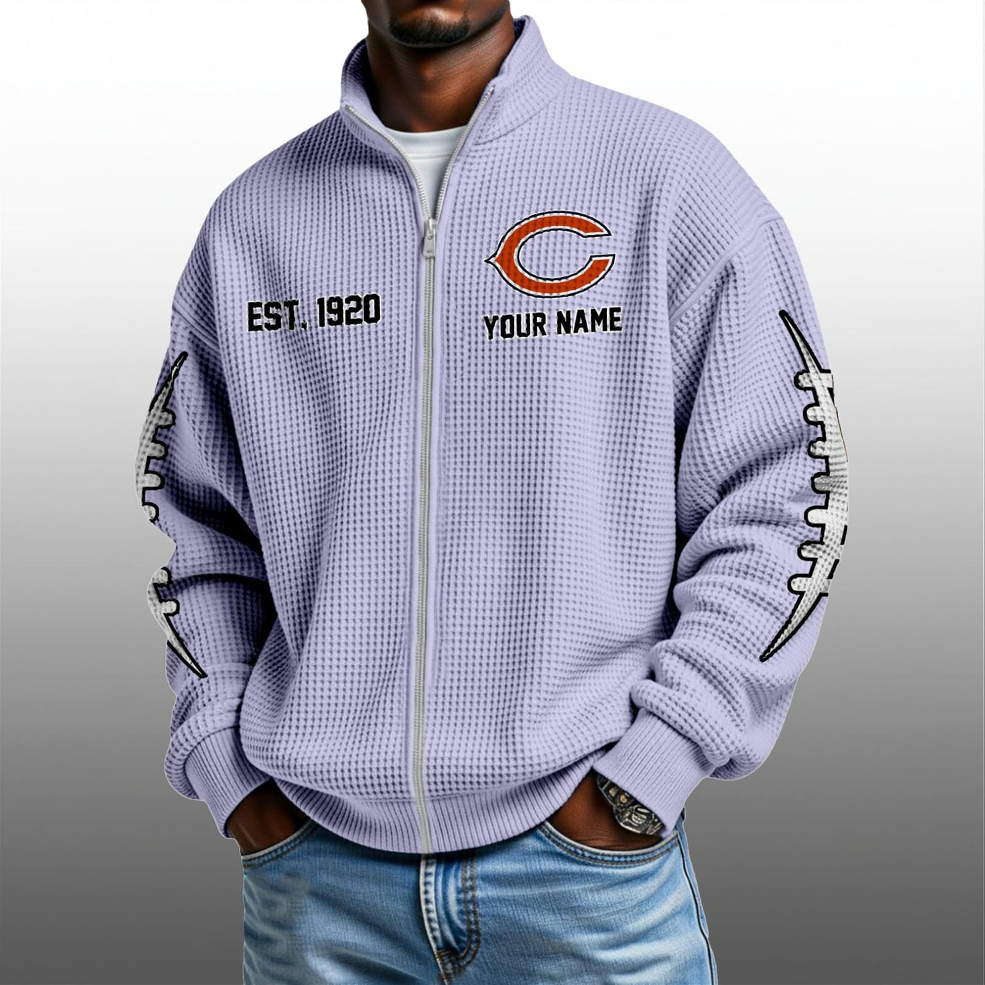 Bears EST 1920 Quarter Zip Waffle Sweatshirt 5 Bears EST 1920 Quarter Zip Waffe Sweatshirt