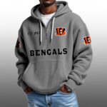 Bengals EST 1967 Half Quarter Zip Waffle Hoodie